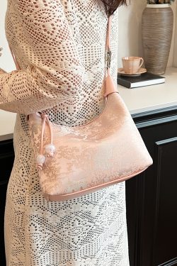 Chinese Style Handheld Embroidery Underarm Bag - High-End Women's Crossbody Bag with National Wind Design