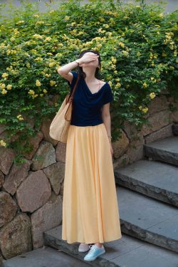 Deep Blue Off-Shoulder Modal Short-Sleeve T-Shirt - Flattering Fit, Thin & Stretchy, Versatile Summer Top for 2025