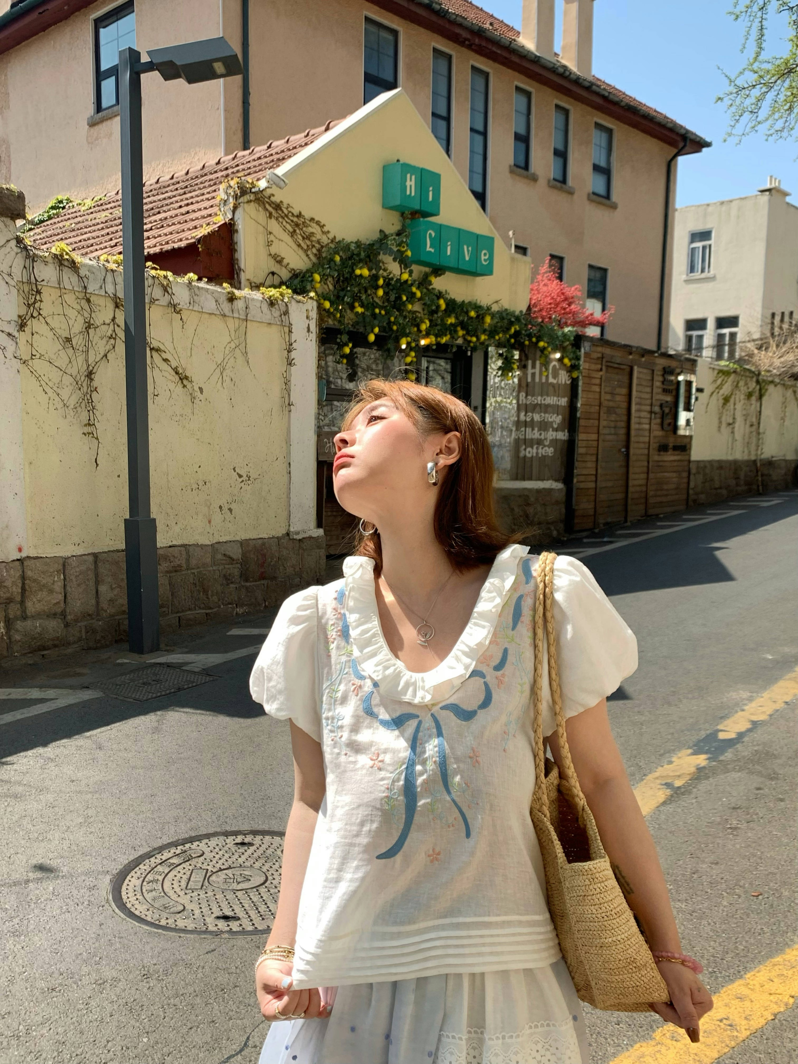 Floral Embroidery Linen Short Sleeve Shirt and Skirt Set for Women - Vintage Summer Outfit, Loose Fit, Boho Style