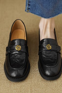 Floral Slip-On Loafers for Women - Italian-Style Soft-Soled Genuine Leather Shoes for Comfort