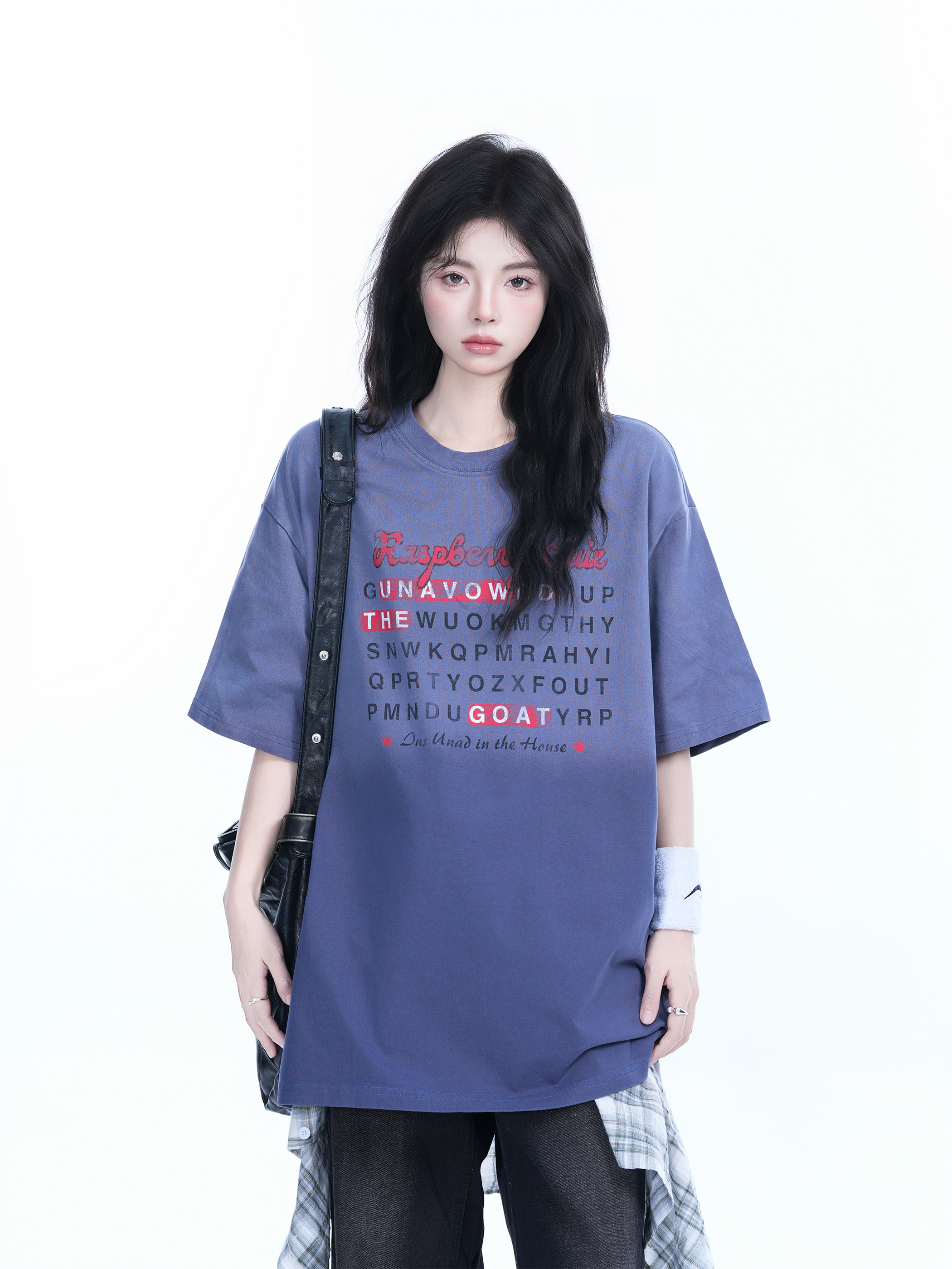 Gradient Round Neck Short Sleeve T-Shirt for Women - American Street Style, Casual Loose Fit, Summer 2023 Fashion
