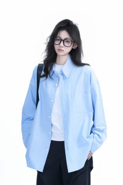 Green Solid Color Long Sleeve Shirt for Women - 