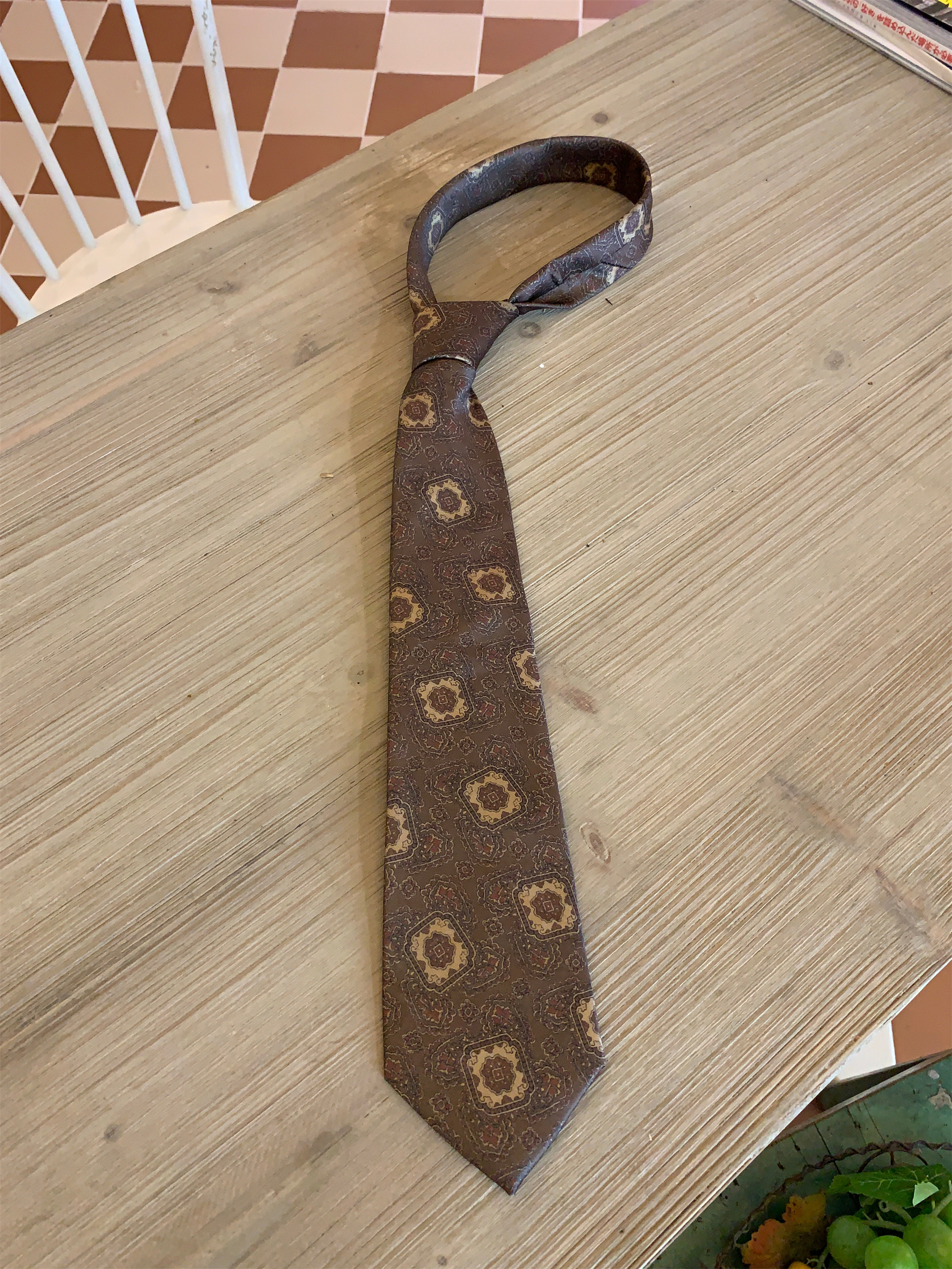 Handmade Vintage Japanese Retro Wide Bow Tie with Trendy Cartoon Print - Versatile Korean Style Fashion Accessory