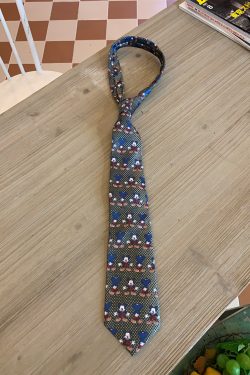 Handmade Vintage Japanese Retro Wide Bow Tie with Trendy Cartoon Print - Versatile Korean Style Fashion Accessory