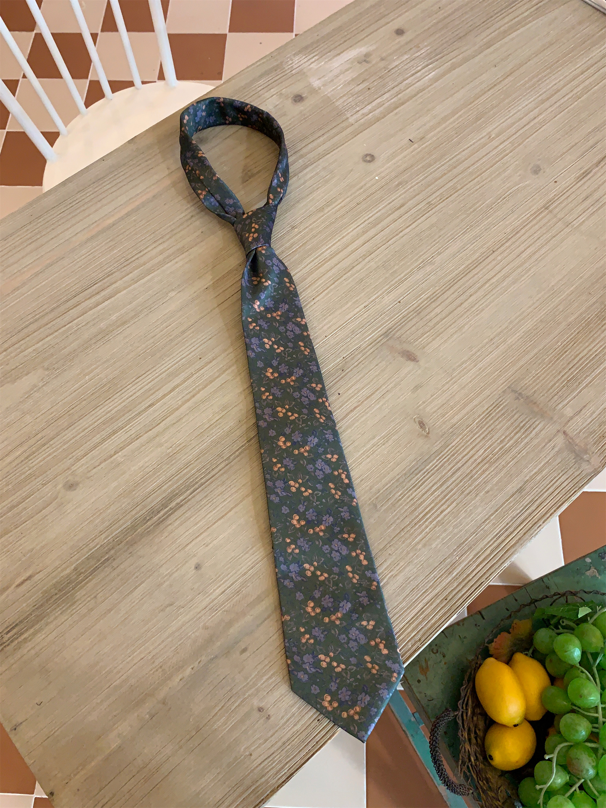 Handmade Vintage Japanese Retro Wide Bow Tie with Trendy Cartoon Print - Versatile Korean Style Fashion Accessory