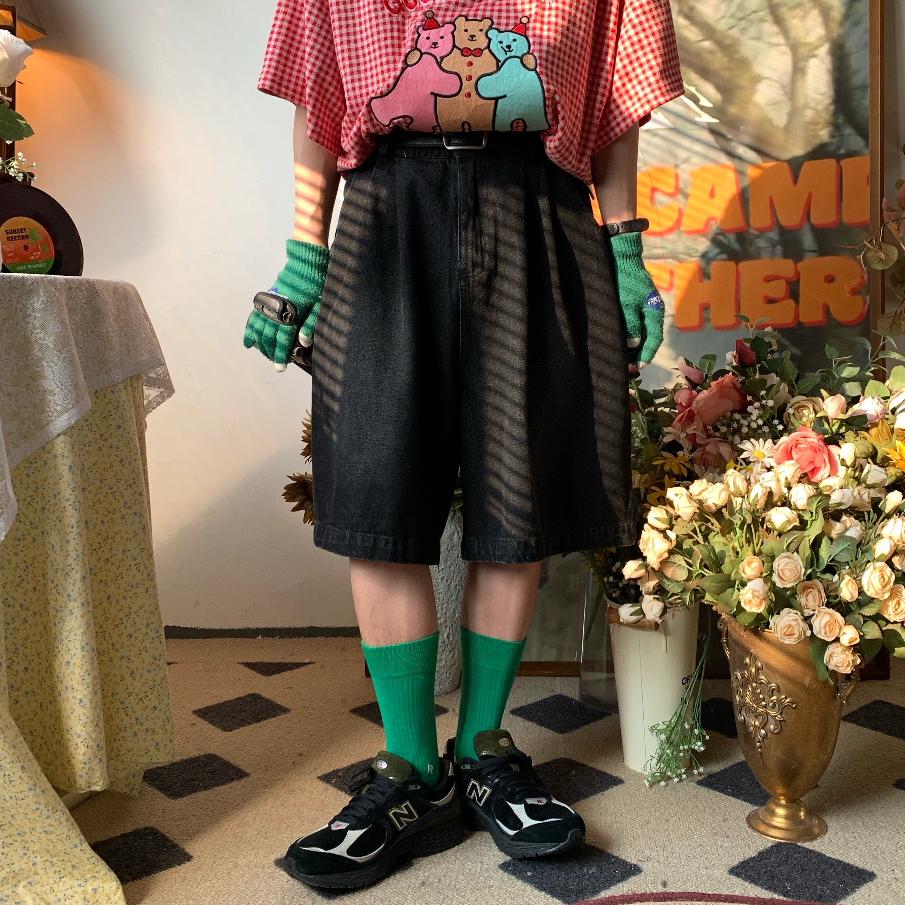 Handmade Washable Denim Wide-Leg Five-Point Shorts - Summer Retro Loose Slim Straight Basic Pants for Y2K Korean Style Fashion