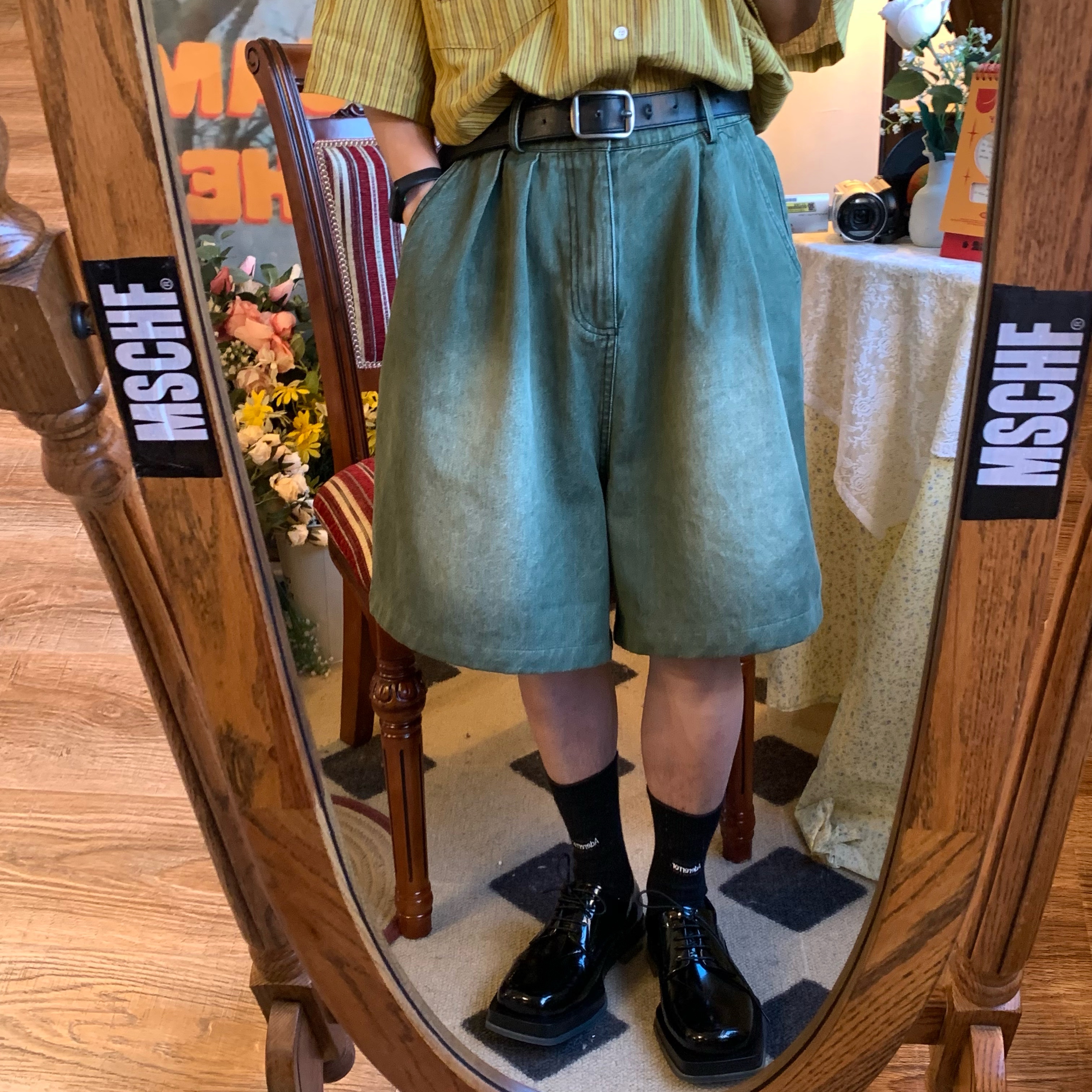 Handmade Washable Denim Wide-Leg Five-Point Shorts - Summer Retro Loose Slim Straight Basic Pants for Y2K Korean Style Fashion