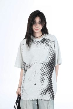 Heavy-Duty American-Style Gray Short Sleeve T-Shirt for Women - 