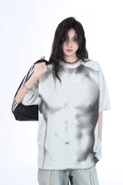 Heavy-Duty American-Style Gray Short Sleeve T-Shirt for Women - 