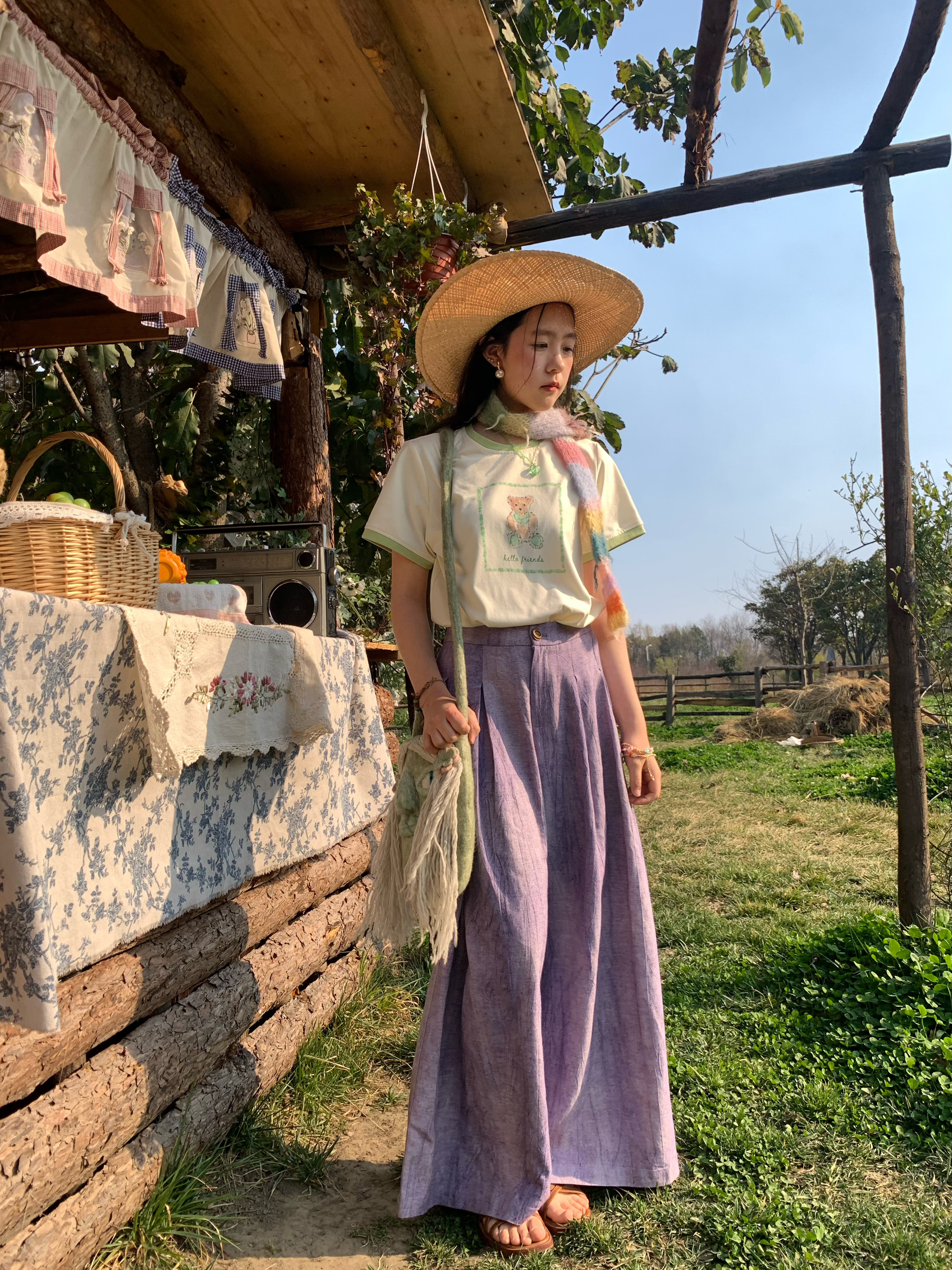 High-Waisted Retro Tie-Dye Casual Pants for Women - Vintage Inspired Loose Wide-Leg Spring Fashion