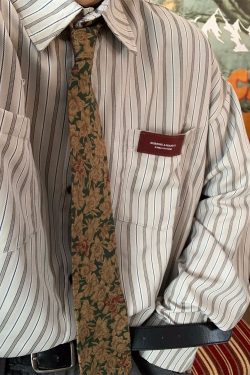 Japanese Retro Vertical Striped Long Sleeve Shirt - 2024 Autumn Loose Fit Sun Protection Top for a Relaxed Y2K Look
