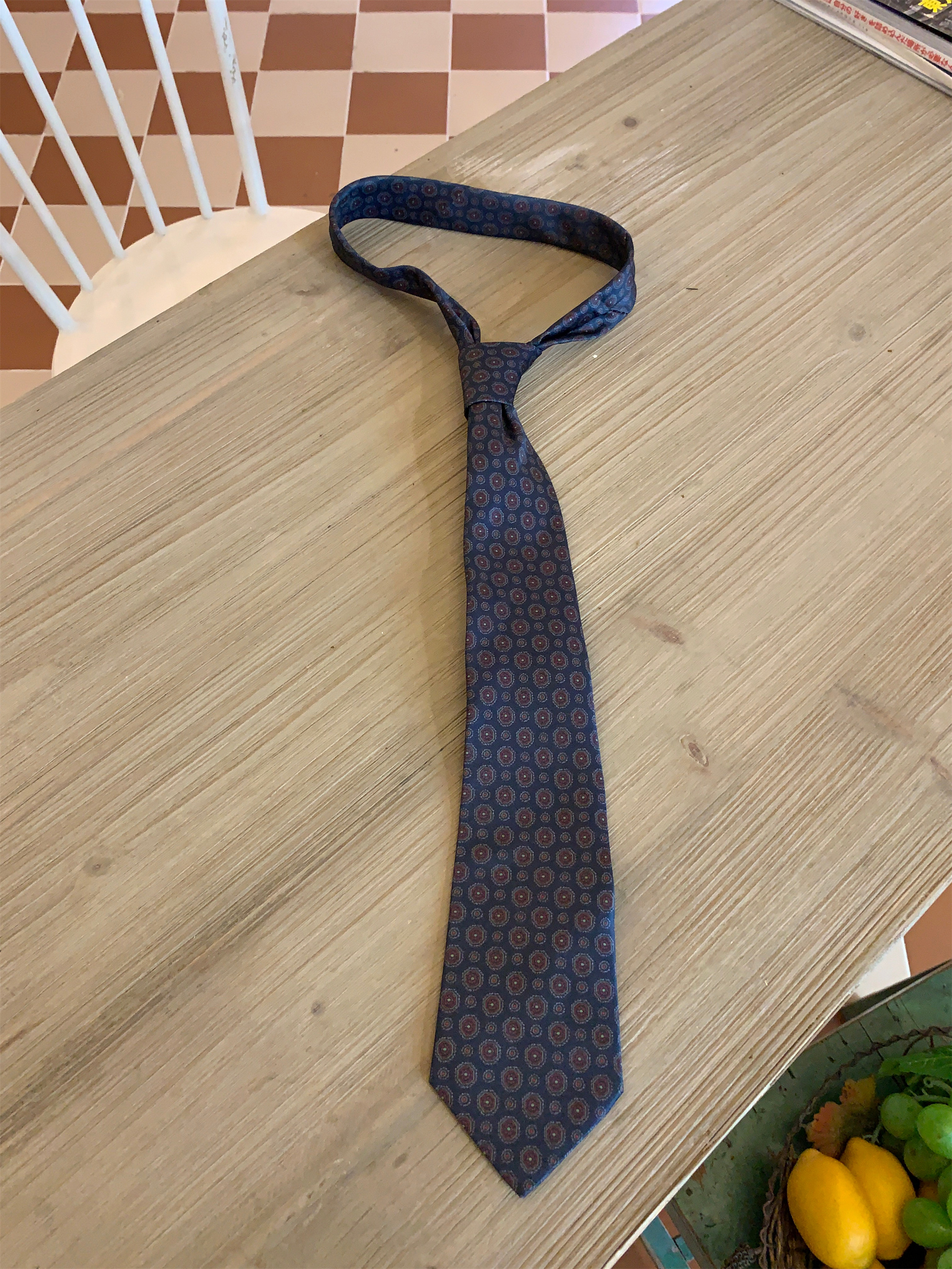 Japanese Retro Wide Bow Tie with Trendy Cartoon Print - Handmade Vintage Casual Korean Style Accessory