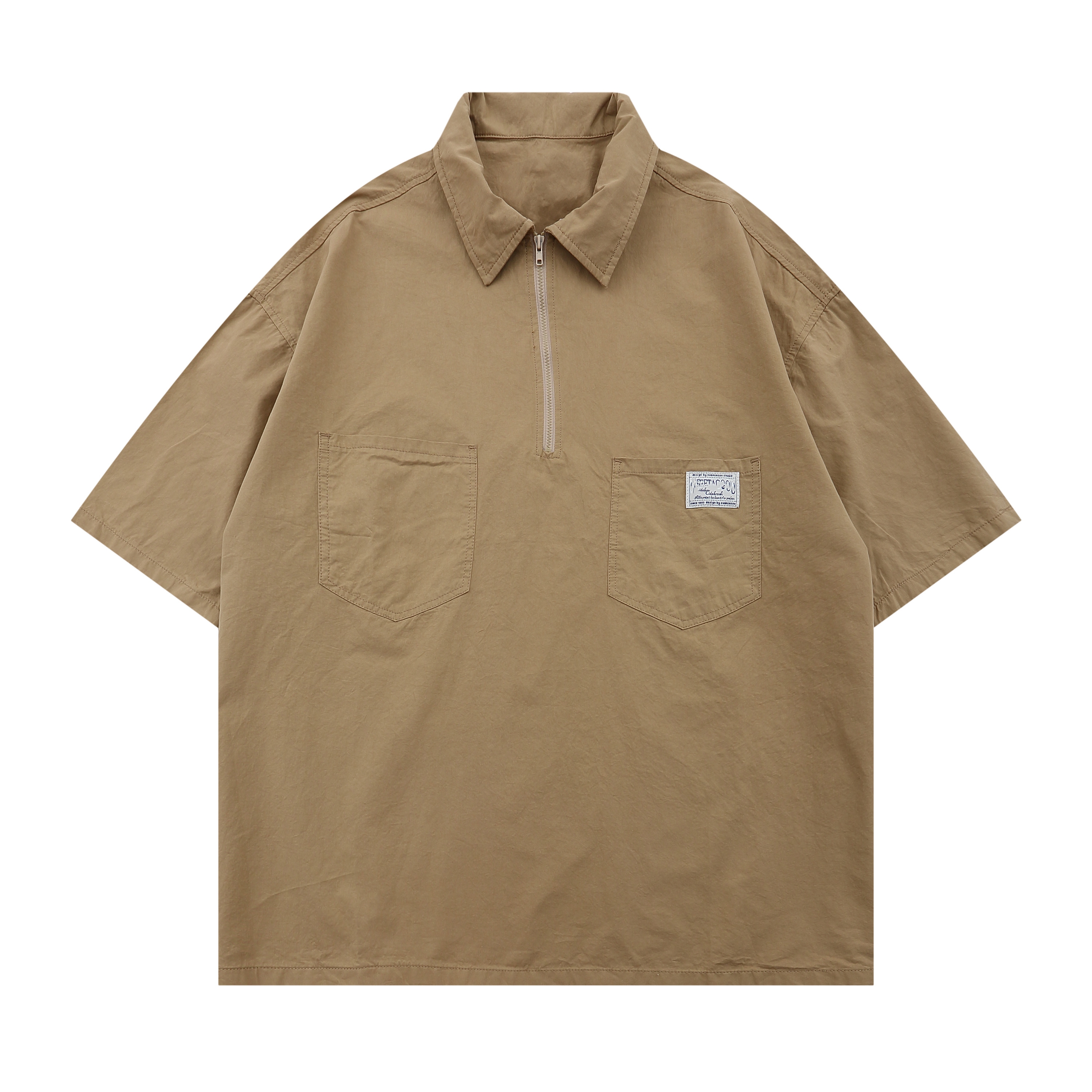 Japanese-Style Retro Summer Short-Sleeve Unisex Polo Shirt - Loose Fit City Boy Half-Sleeve Top