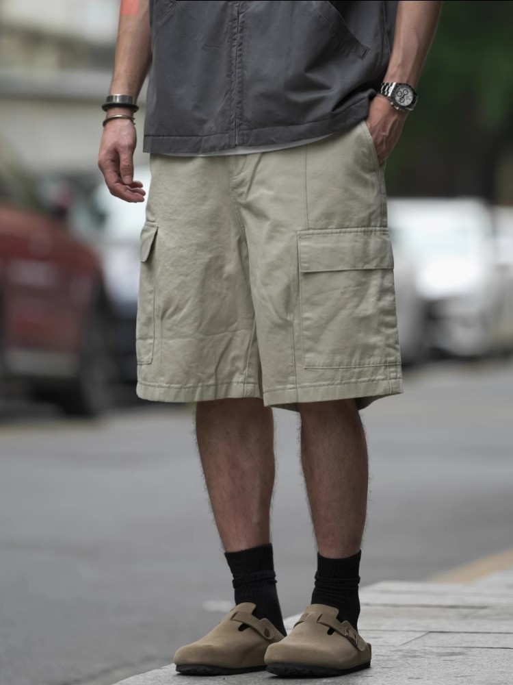 Japanese-Style Vintage Outdoor Work Shorts for Men and Women - Loose-Fit Summer High Street Straight Five-Point Pants