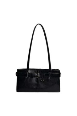 Korean Retro Underarm Baguette Bag for Women - Versatile Commuting Shoulder Bag with High-End Keychain, Stylish Motorcycle Accessory