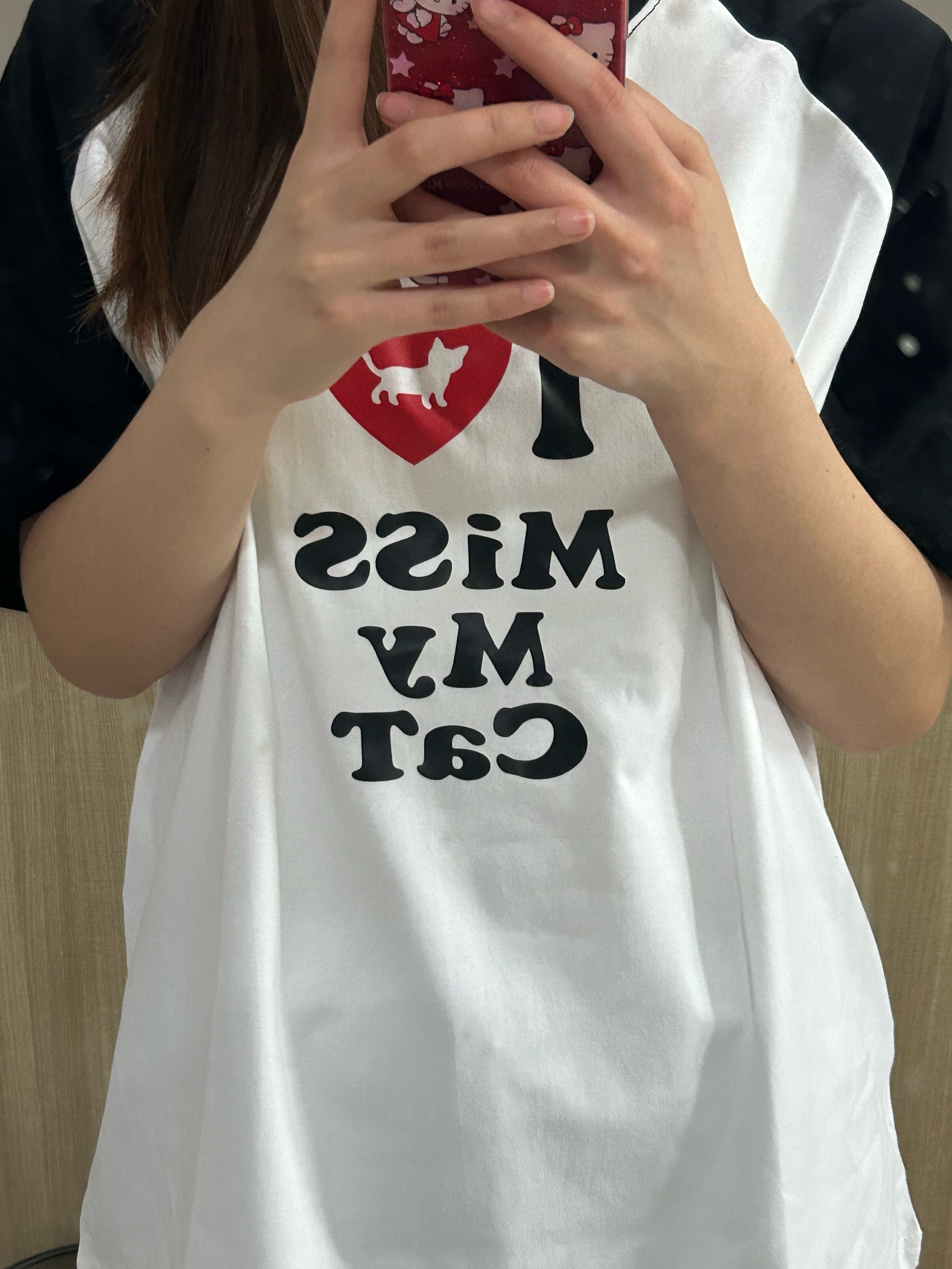 Korean Style Casual Loose Fit Color-Blocking Top with Youthful Dog Cartoon Print - Pure Cotton Comfort