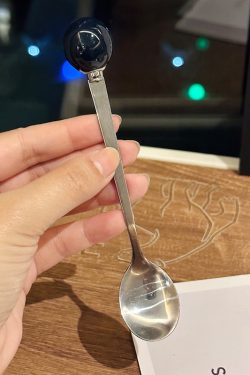 Korean Style Ceramic Round Ball Spoon for Instagram Aesthetic Coffee Cups - Cute and Creative Kitchen Decor