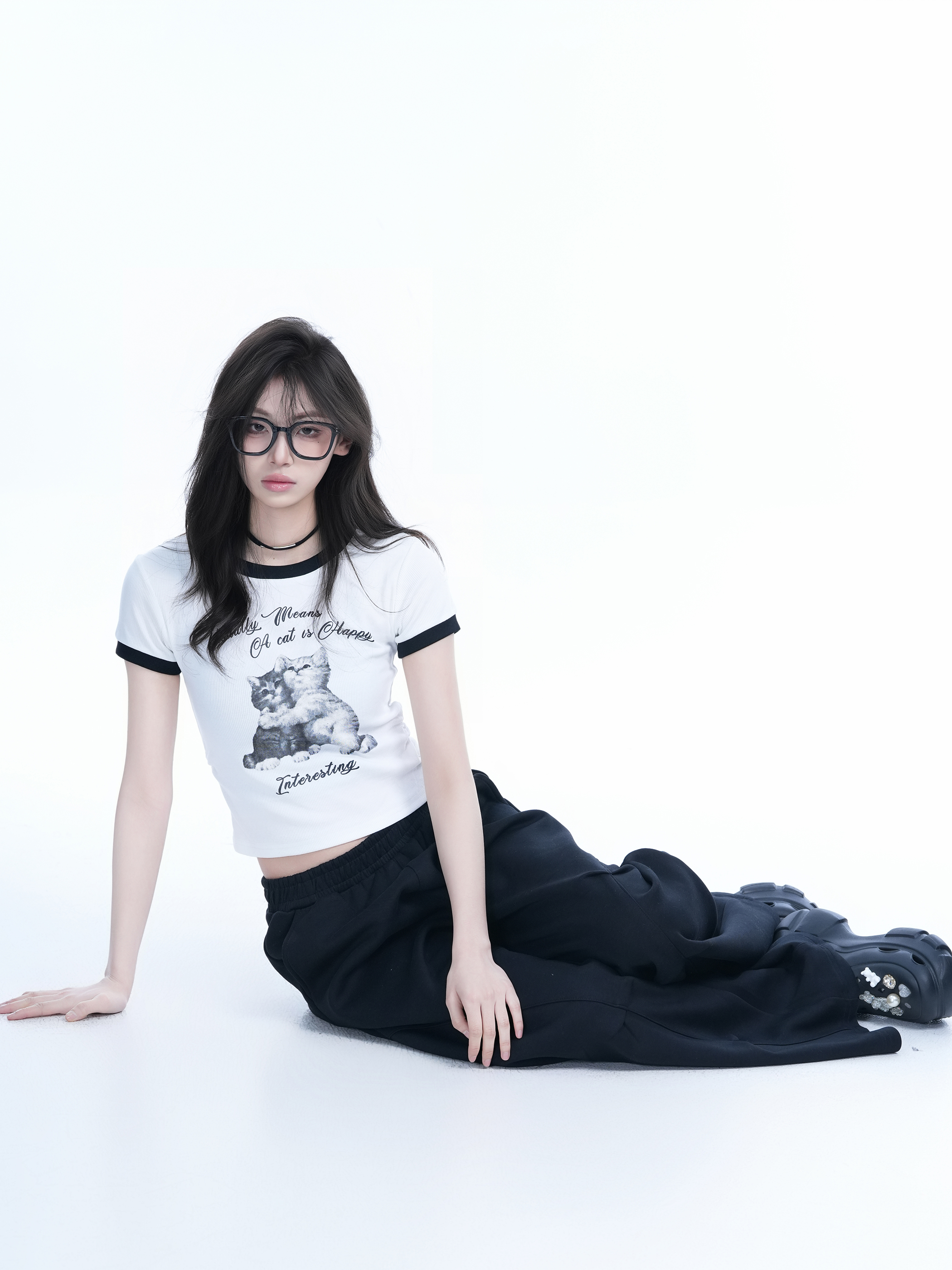 Korean Style Cute Gray Short-Sleeve T-Shirt for Women, Slim Fit Flattering Sweet Girl Top, Casual Y2K Fashion Tee