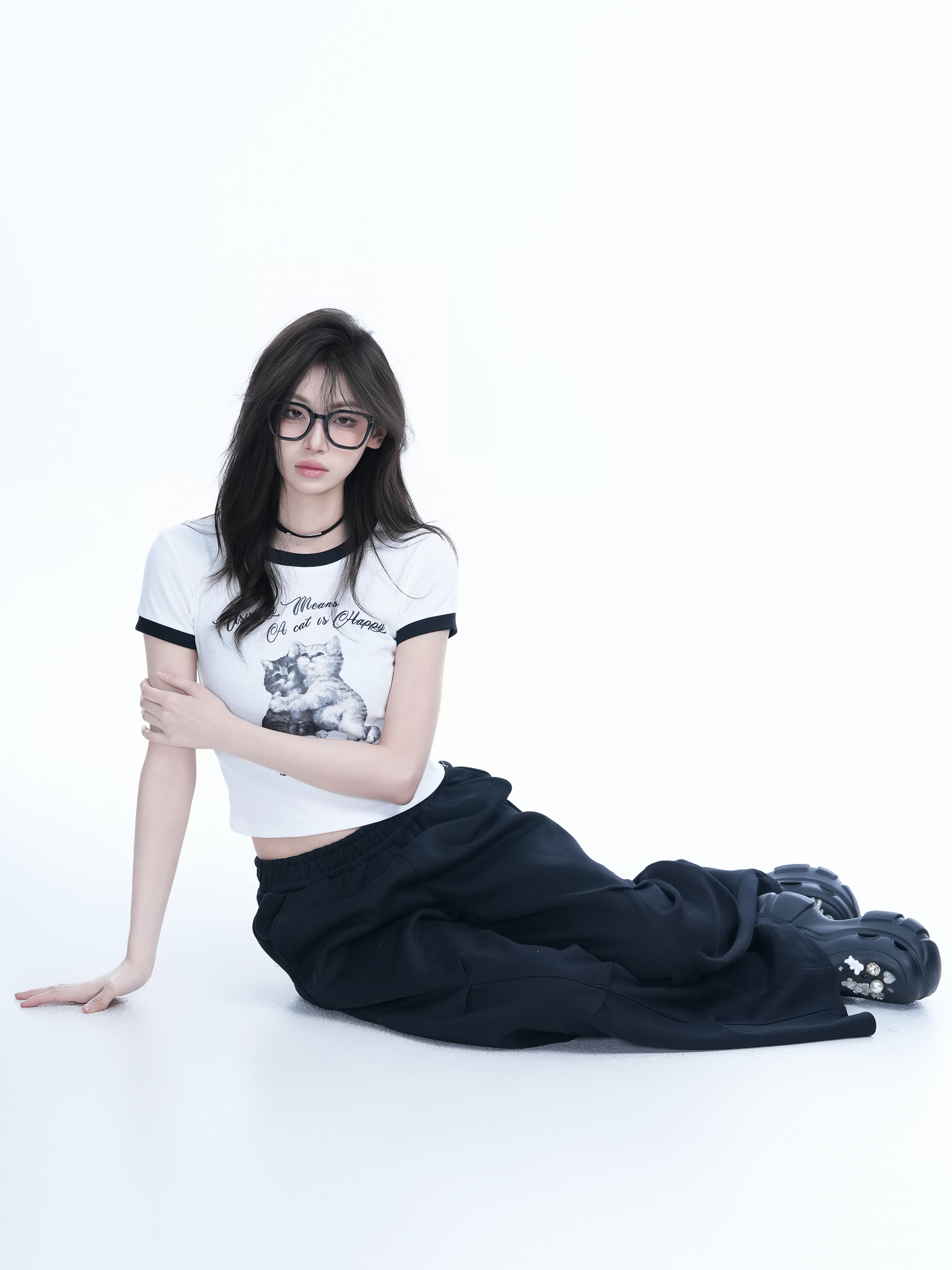 Korean Style Cute Gray Short-Sleeve T-Shirt for Women, Slim Fit Flattering Sweet Girl Top, Casual Y2K Fashion Tee