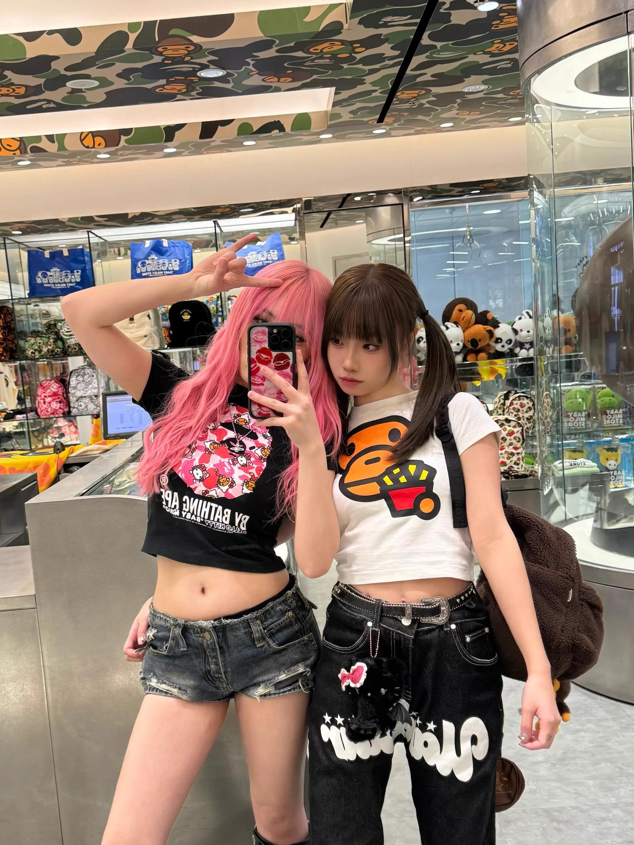 Korean Style Fun Fries Cartoon Print Slim Fit Cotton Top for Spicy Girls - High Elastic Short Sleeve Shirt