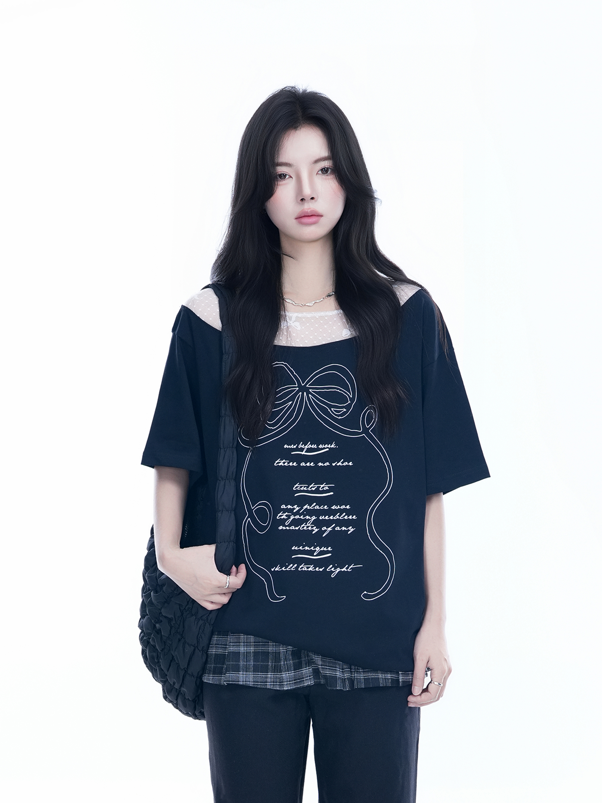 Korean-Style Lace Spliced Off-Shoulder Short Sleeve T-Shirt for Women – Loose Fit, Sweet Design, Perfect for Casual Y2K Fashion