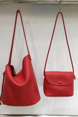 Korean Style Soft Leather Adjustable Underarm Crossbody Bucket Bag - Stylish Pull-Out Design, Trendy Niche Fashion Accessory