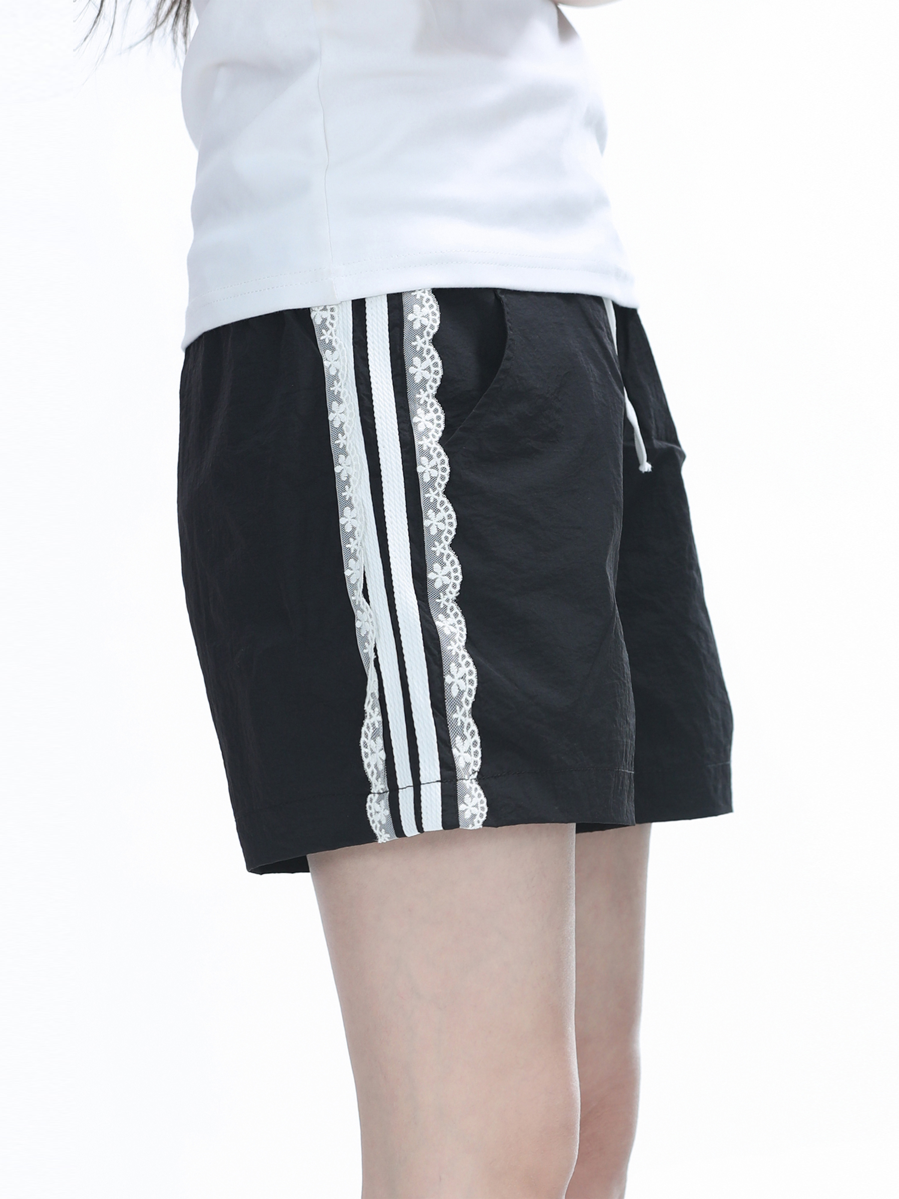 Lace Trim Spliced Ultra-Short Casual Shorts for Women - Summer Quick-Dry Sports Hot Pants - Y2K Style