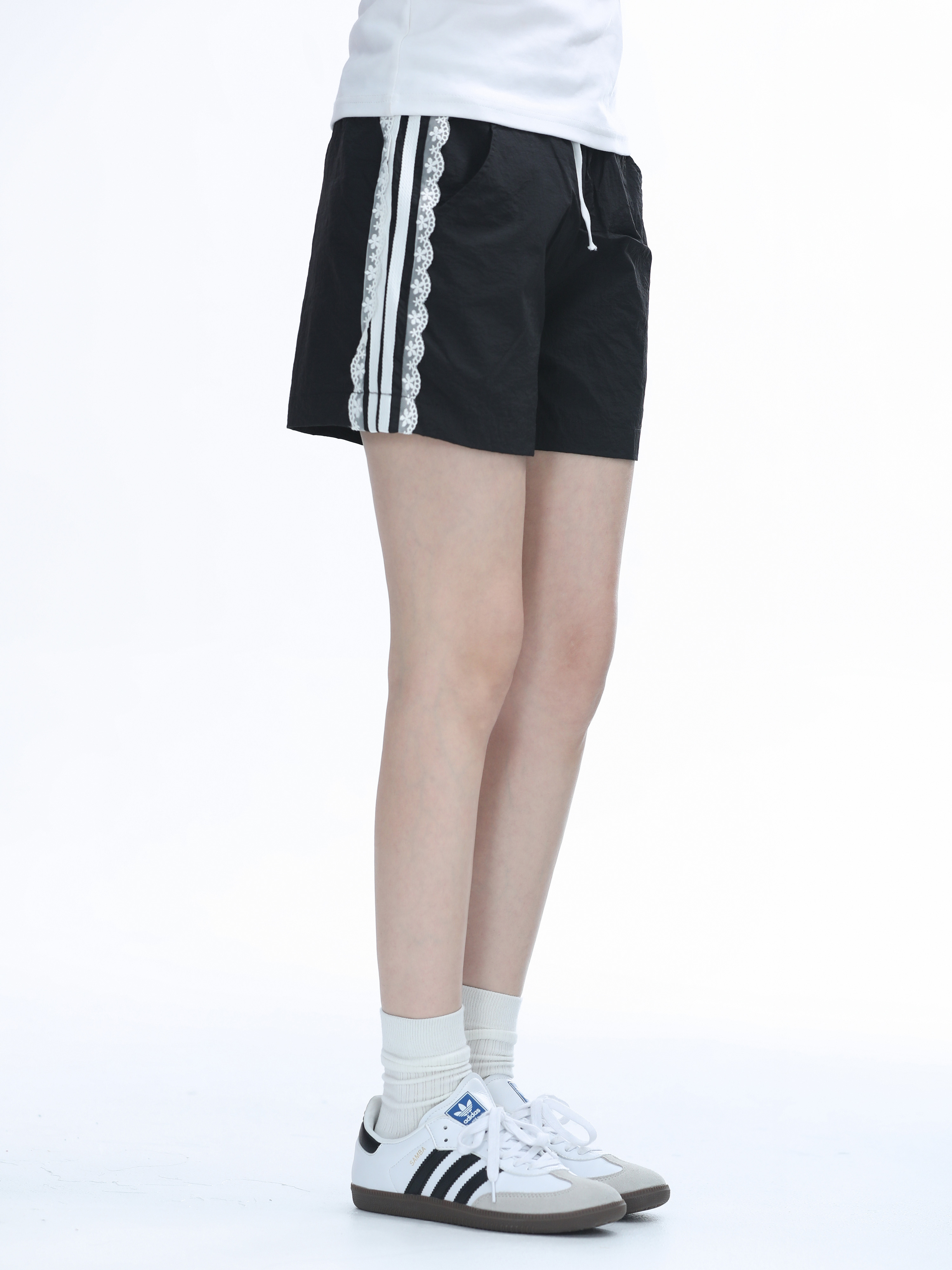 Lace Trim Spliced Ultra-Short Casual Shorts for Women - Summer Quick-Dry Sports Hot Pants - Y2K Style