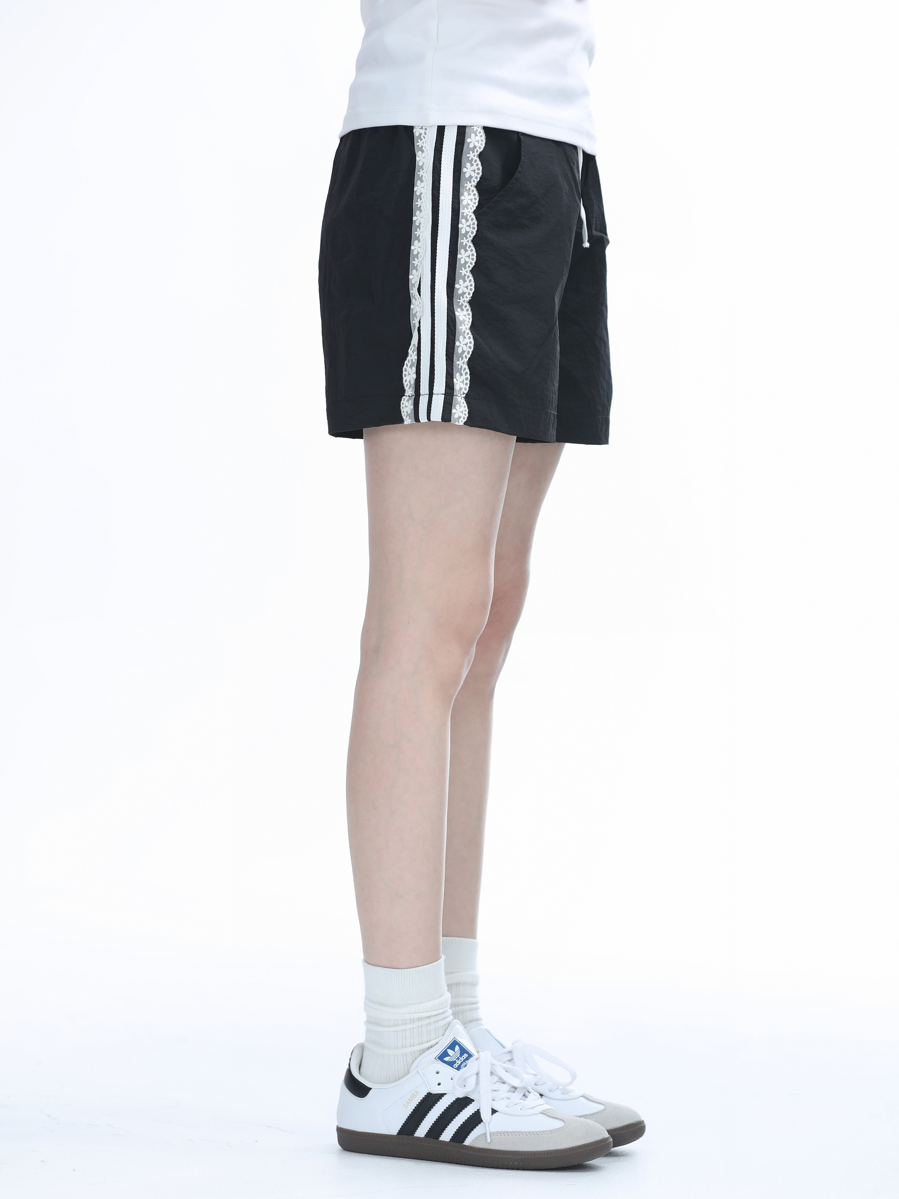 Lace Trim Spliced Ultra-Short Casual Shorts for Women - Summer Quick-Dry Sports Hot Pants - Y2K Style