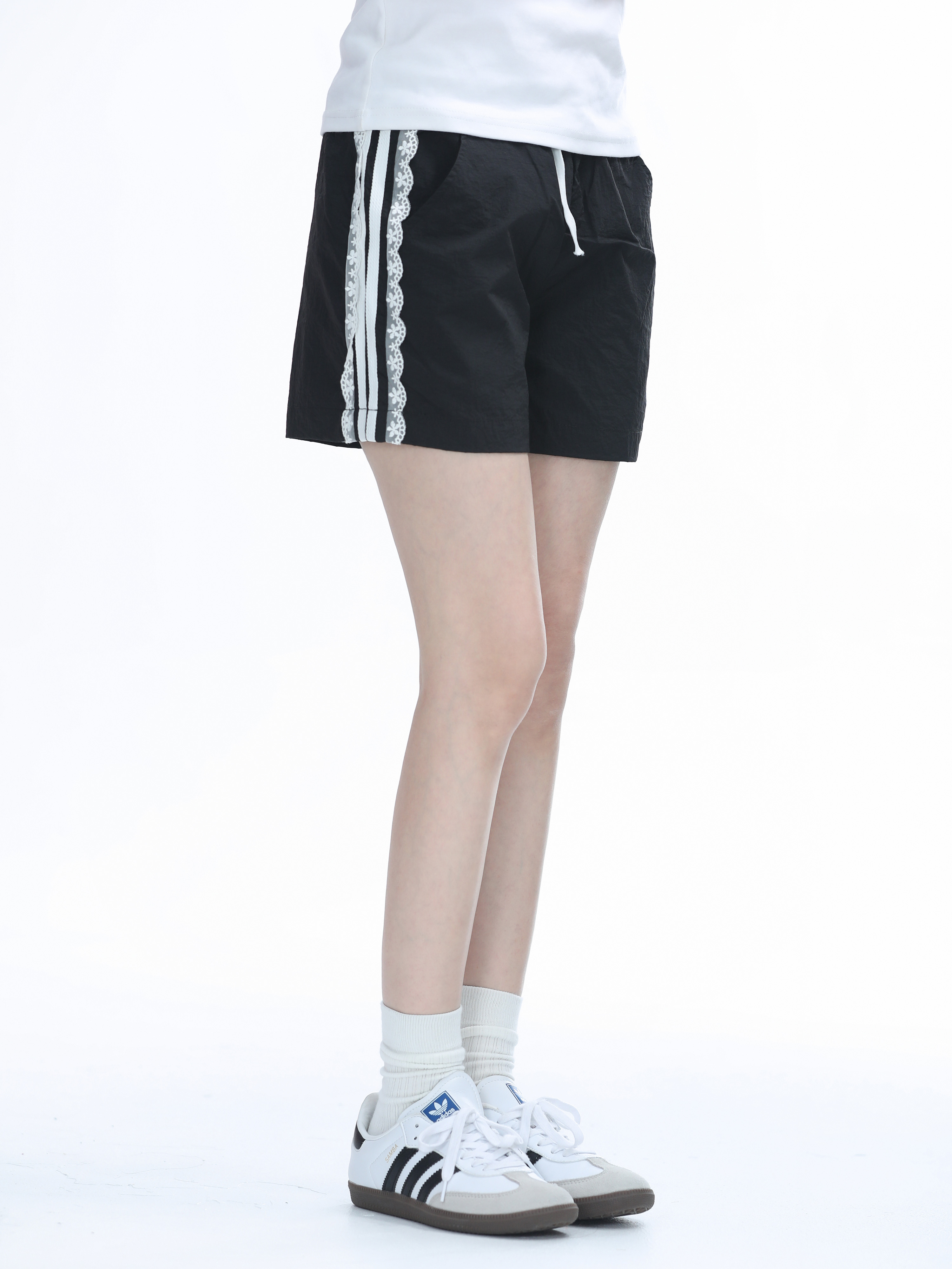 Lace Trim Spliced Ultra-Short Casual Shorts for Women - Summer Quick-Dry Sports Hot Pants - Y2K Style
