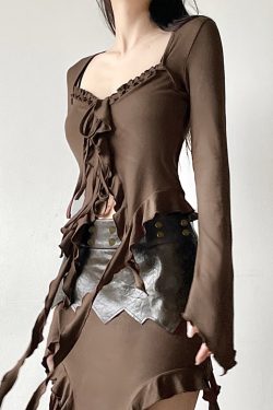 Lace-Trimmed Flowing Cardigan Top for Women - Vintage-Inspired Bell Sleeve Design, Niche Style, Bohemian Fashion