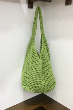 Large Capacity Hollow Mesh Net Tote Bag - Fashionable Knitted Woven Shoulder Bag for Summer, Lazy Style, Trendy Ins Aesthetic