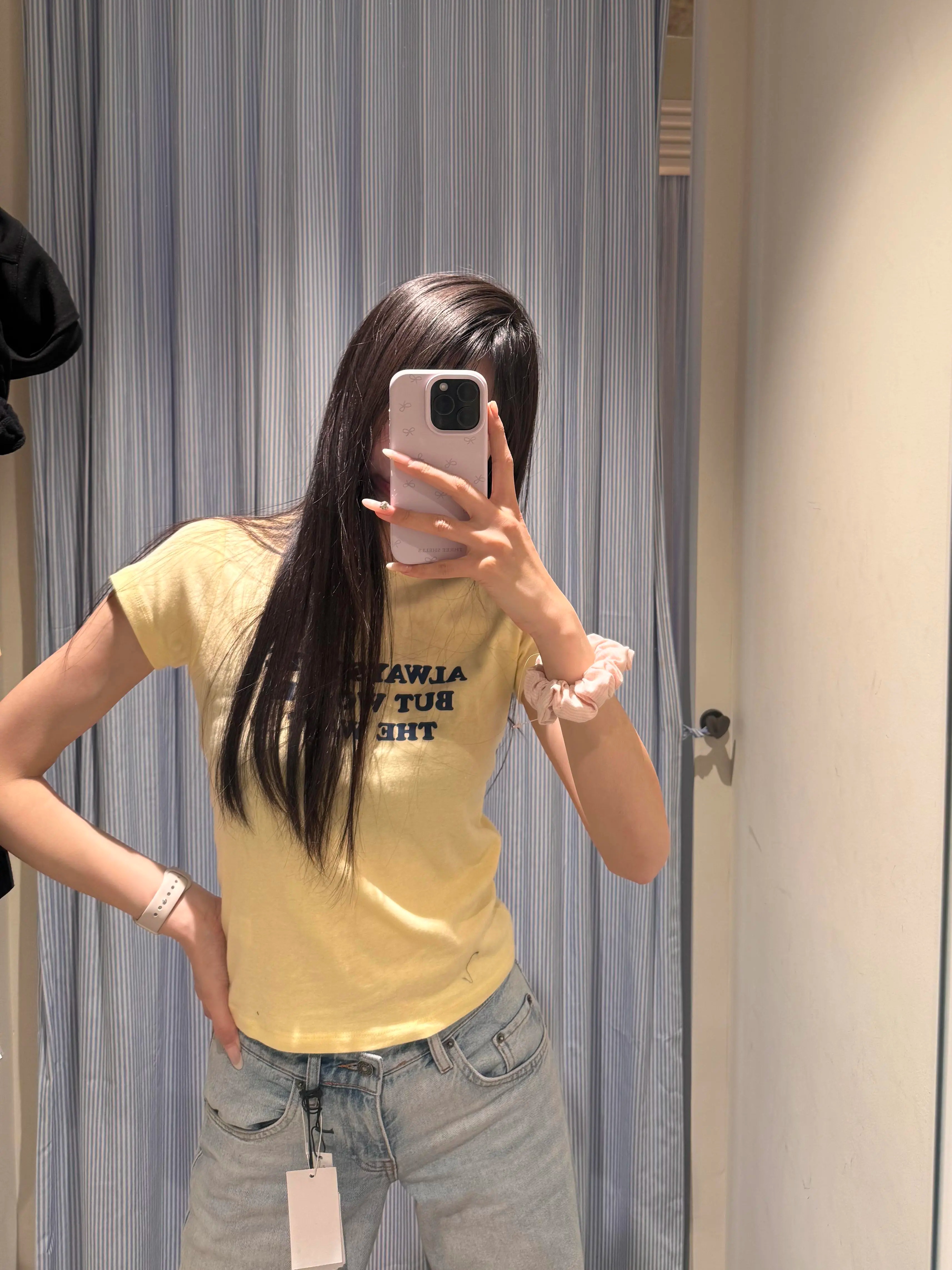 Light Yellow Korean Style Sports Top - Fitted Slim Pure Cotton, High Elastic, Trendy Women's Short Sleeve Design