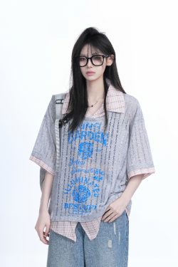 Lightweight Summer Hollow Two-Piece Short Sleeve Shirt for Women - Loose Fit with Stylish Collar, Perfect for Casual Outings