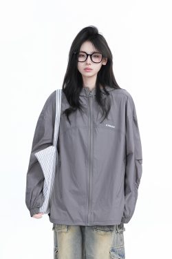 Lightweight UV Protection Jacket for Women, Loose Fit Zip-Up Hooded Coat, Ice-Feel Fabric, Sun Protection Outerwear