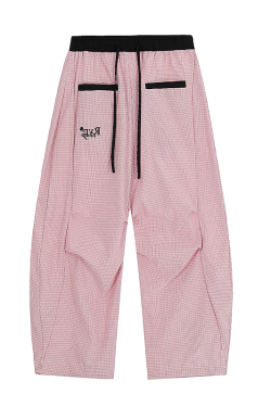 Loose Fit Striped Curved Knife Work Pants for Women - Versatile Wide-Leg Jazz Dance Casual Trousers in American Street Style