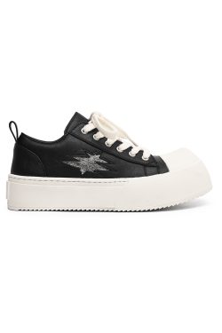 Men's and Women's Lightning Derby Shoes - Genuine Leather Casual Sneakers with Milk Flavor Sole - Stylish Commuter Footwear for Couples
