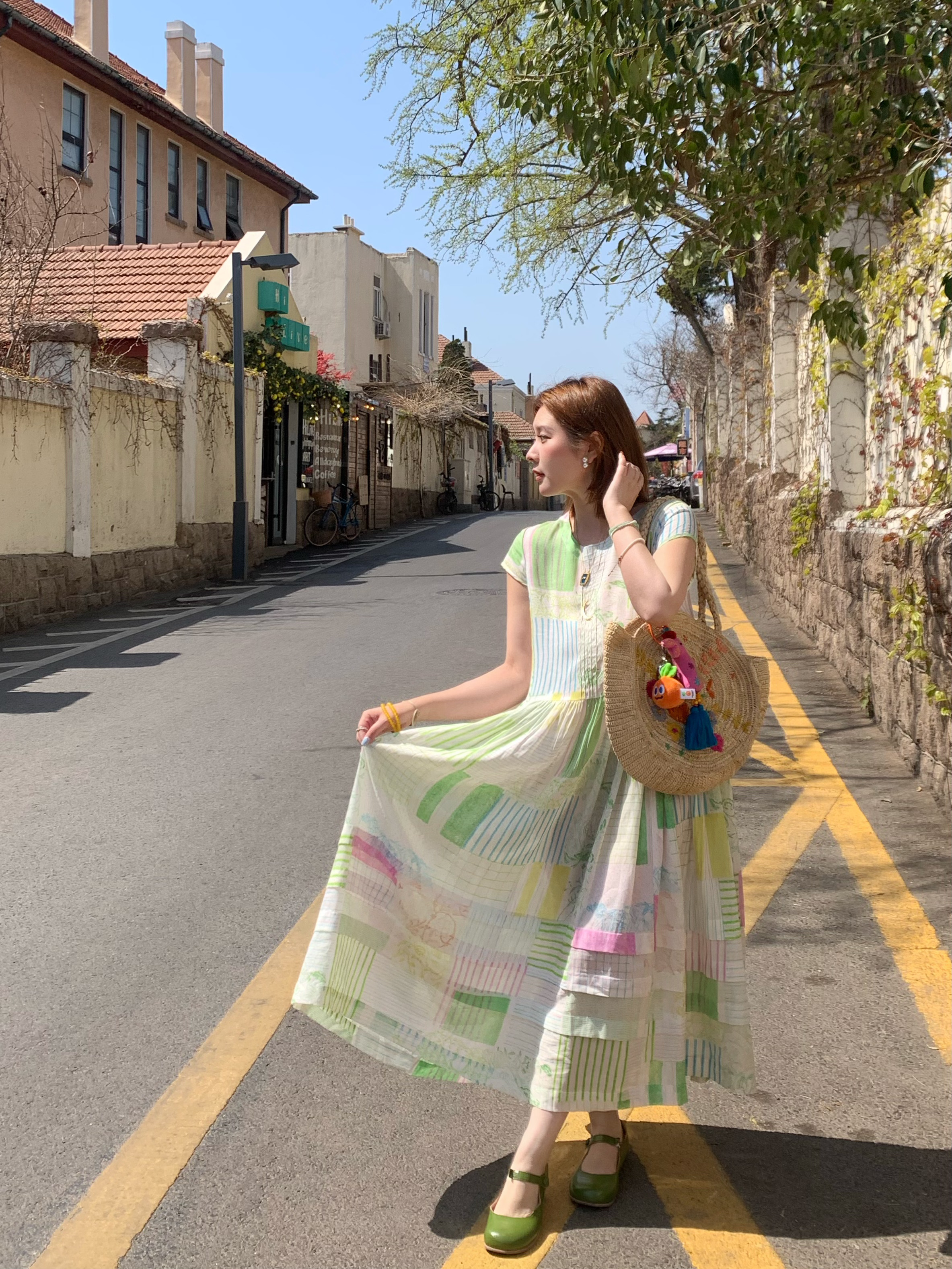 Mint Candy Retro Tencel Linen Vest Dress for Women - Summer Loose A-Line Long Skirt in Vintage Style