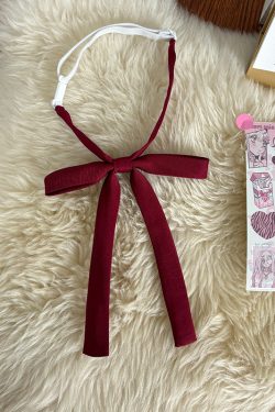 Navy Red Wine Black JK Uniform Accessories - Solid Color Bow Tie & Collar Strap for Pudding Bear Style