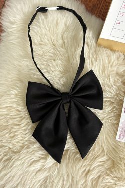 Navy Red Wine Black JK Uniform Accessories - Solid Color Bow Tie & Collar Strap for Pudding Bear Style