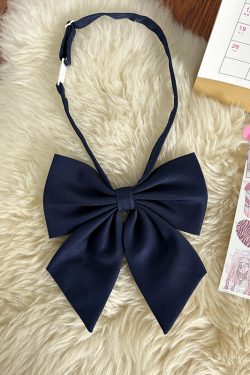 Navy Red Wine Black JK Uniform Accessories - Solid Color Bow Tie & Collar Strap for Pudding Bear Style