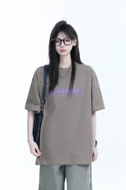 Oversized American Street Style Heavy Short-Sleeve T-Shirt for Women - 