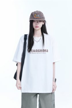 Oversized American Street Style Heavy Short-Sleeve T-Shirt for Women - 