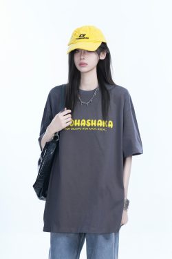 Oversized American Street Style Heavy Short-Sleeve T-Shirt for Women - 