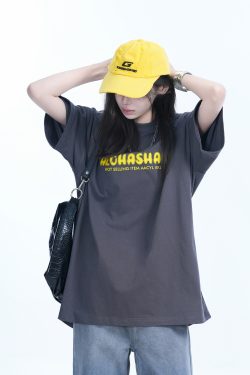 Oversized American Street Style Heavy Short-Sleeve T-Shirt for Women - 