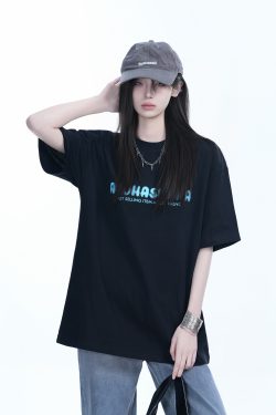 Oversized American Street Style Heavy Short-Sleeve T-Shirt for Women - 