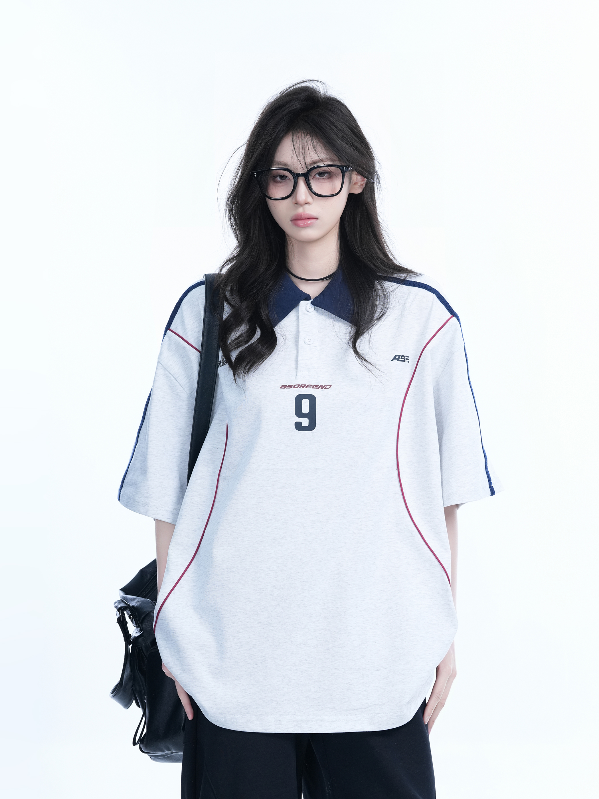 Oversized Black Short Sleeve T-Shirt for Women with American Street Style Collar and Quote, Casual Y2K Fashion Top