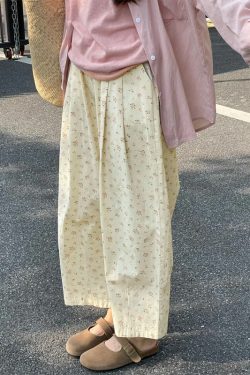 Plus Size High-Waisted Loose Wide-Leg Balloon Pants for Women, Casual Floral Trousers for Summer, Trendy Y2K Style