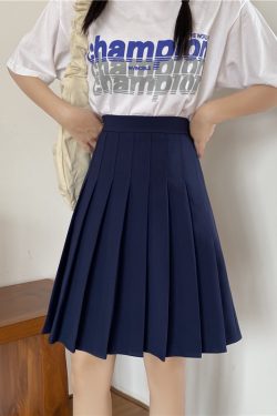 Plus Size High-Waisted Plaid Pleated Mid-Length Skirt, A-Line Puff Skirt in JK Style for Women, Trendy 90s Inspired Fashion