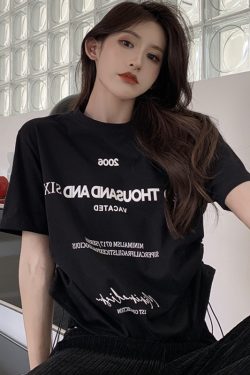 Plus Size Letter Print Short Sleeve T-Shirt for Women, Loose Drawstring Summer Top, Slimming Tummy-Covering Design